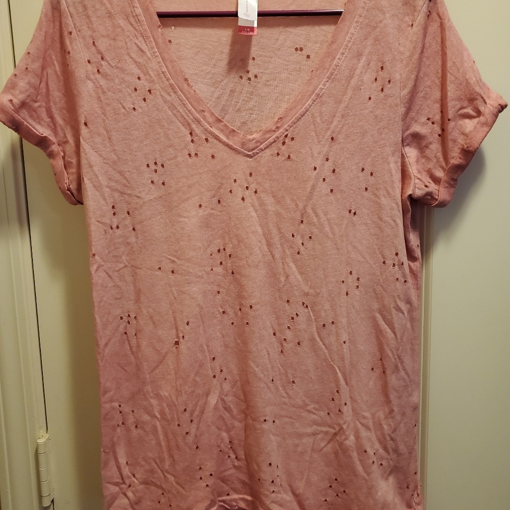 Distressed Pink Tee